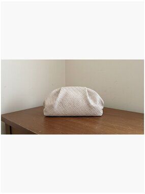 Faux Leather Woven Evening Bag Dumpling Clutch Purse Hand-Carry